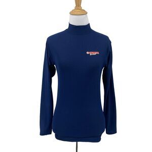 Worth Xtra-Dri Power Shirt Womens S Small Navy Long Sleeve Mock Base Layer *READ